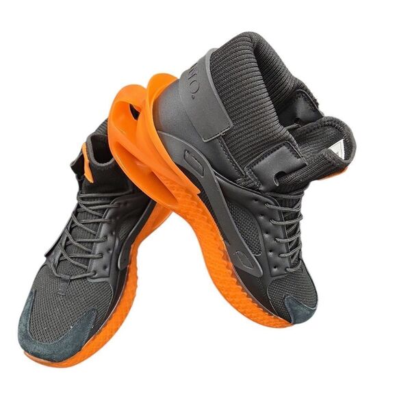 MAZINO MENS HIGH TOP AVENTURINE CHUNKY SNEAKER ORANGE ATHLEISURE CASUAL SHOES. - Picture 2 of 8